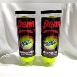 Penn Championship Tennis Balls - Extra Duty Felt Pressurized (2 Cans, 6 Balls)